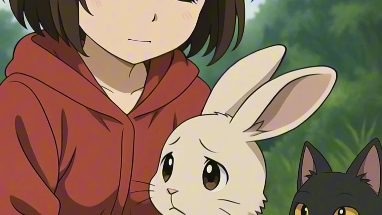 Kiki and Charly help a little rabbit