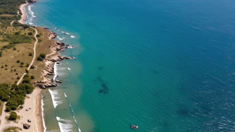 Relaxing Ocean Waves 🌊 Serene Beach Coastline in 10 Seconds