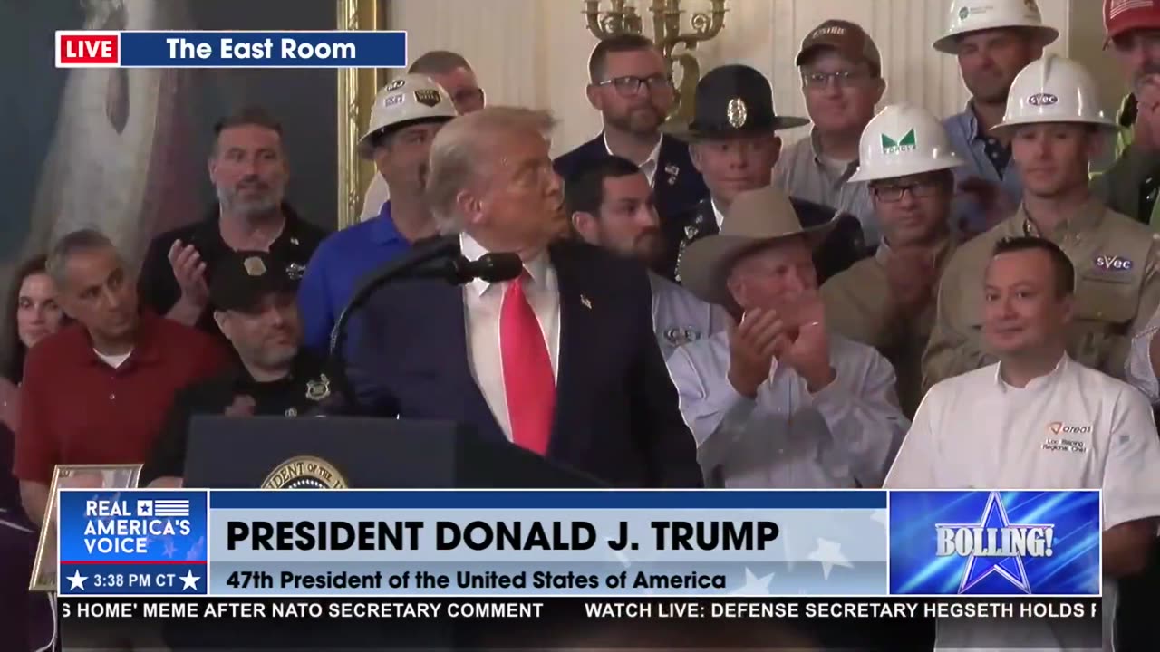 TRUMP RECOGNIZES A LINEMAN FROM PA AND A TRUCKER FROM MO