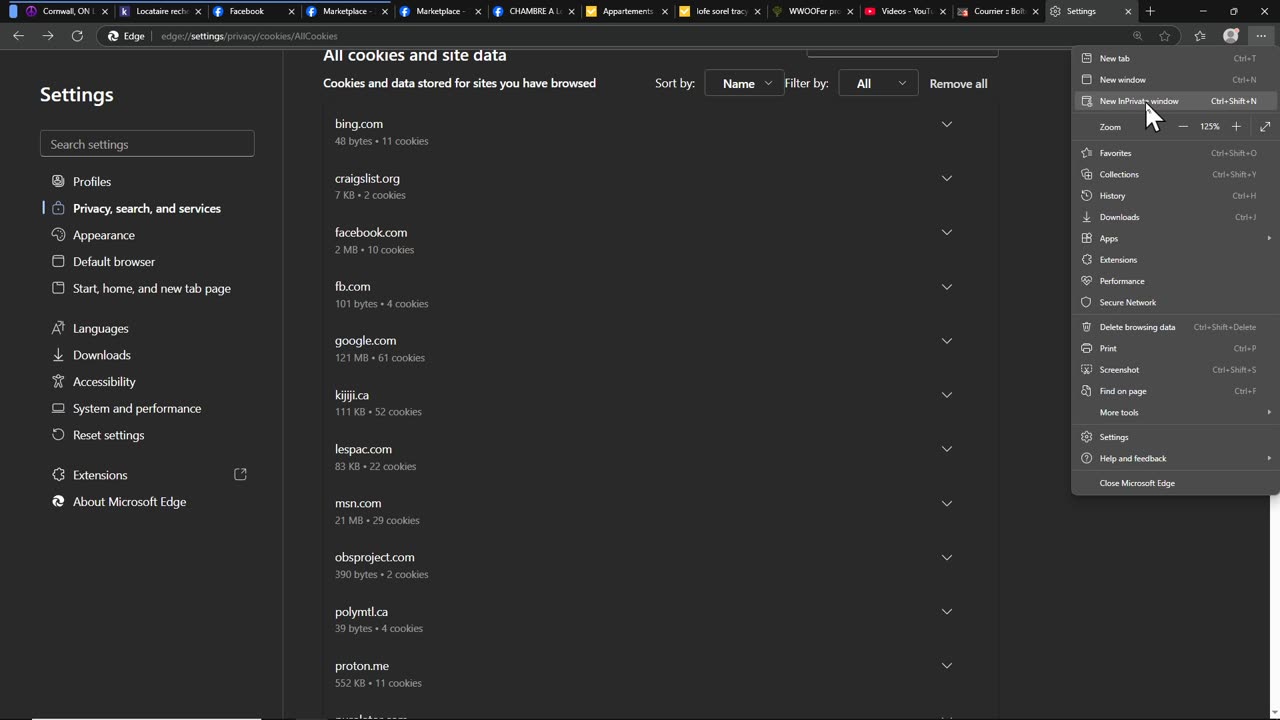 Deleting cookies tip - Edge Chrome browsers