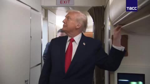 on Airforce One Trump was hit by a toilet door.