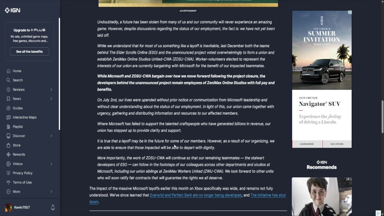 Zenimax Online Union Decries Stolen Future of Project Blackbird