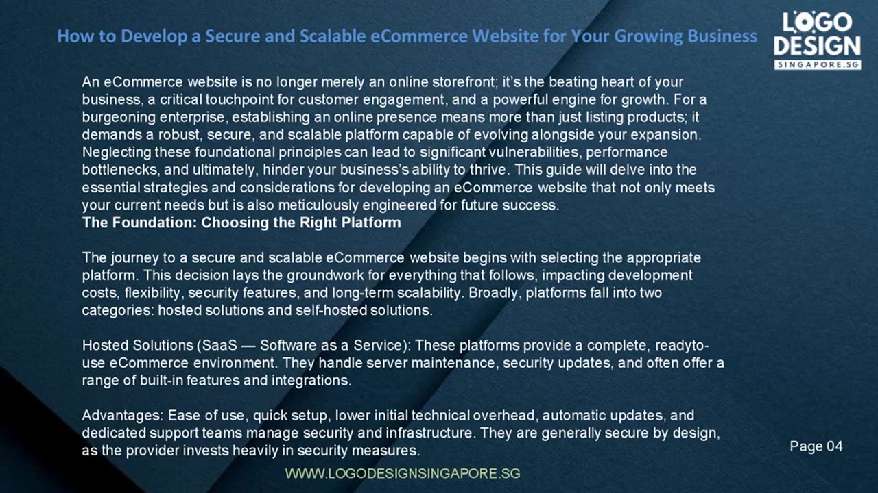 How to Develop a Secure and Scalable eCommerce Website for Your Growing Business -Logo Design