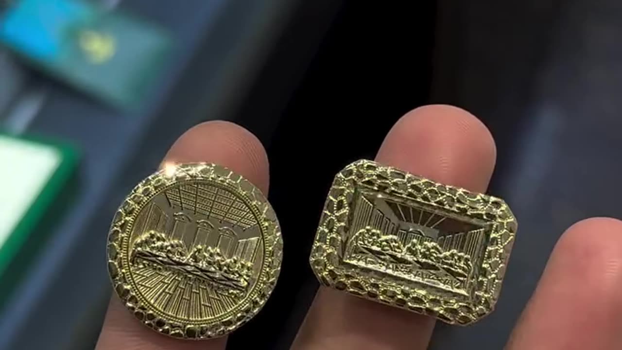 10K Gold Nugget Last Supper Rings