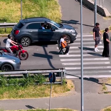 Crazy people doing Tik Tok in the middle of the road..😂😂🇮🇹📹