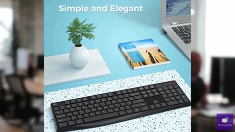 Lovaky MK98 Wireless Keyboard, 2.4G Ergonomic, Computer Keyboard, Enlarged Indic