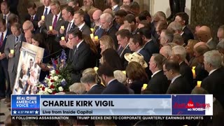Speaker Johnson prays for Kirk's family at vigil