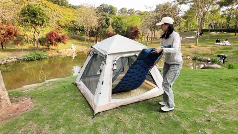 Inflatable camping mattress