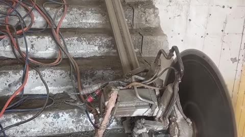 Cutting Concrete Stairs with a Diamond Blade Saw