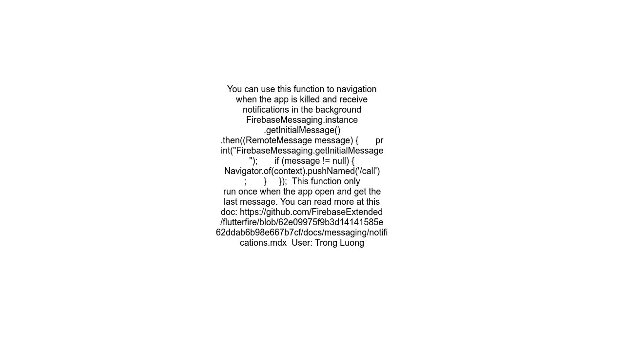 how to navigate when click background notification on Flutter