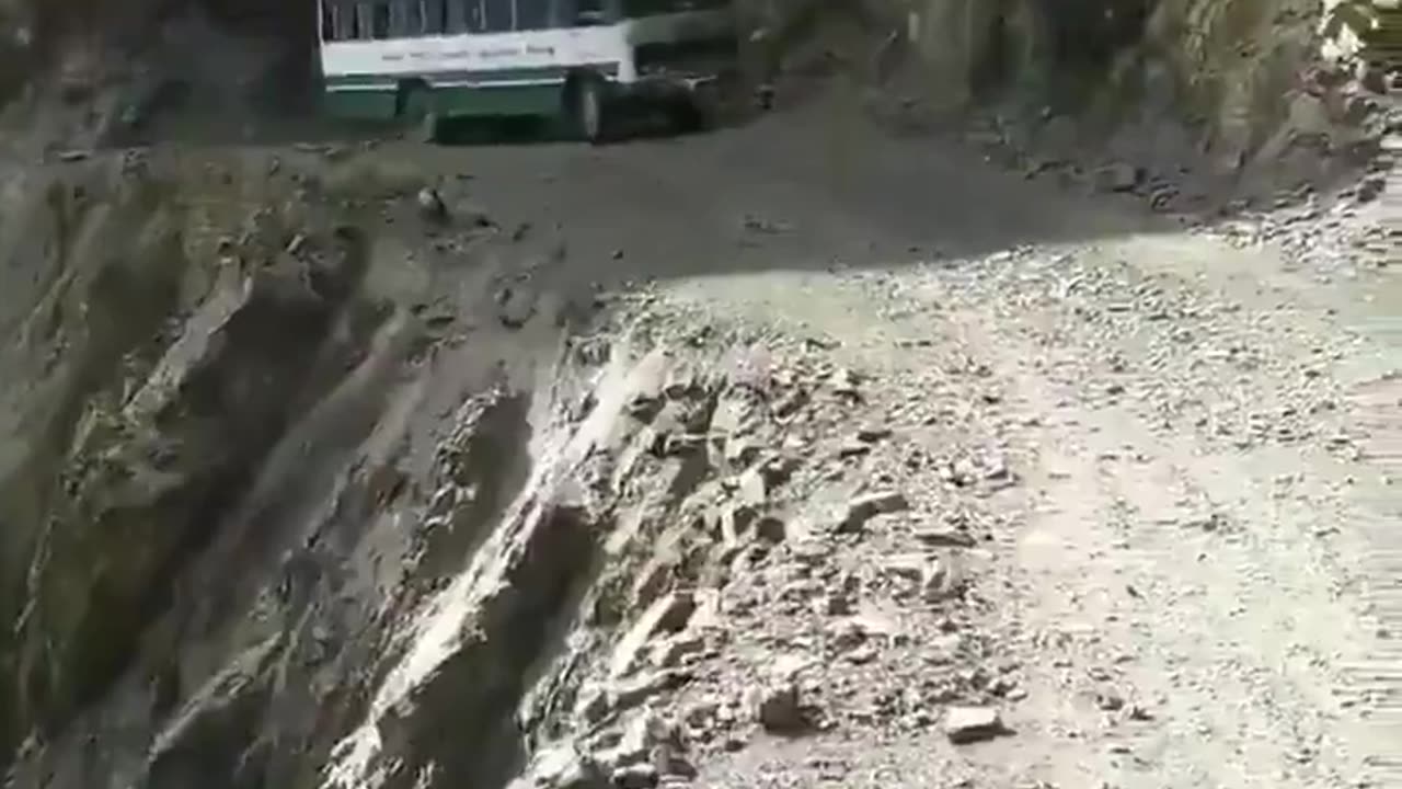 Bus driving in Himalayan mountains