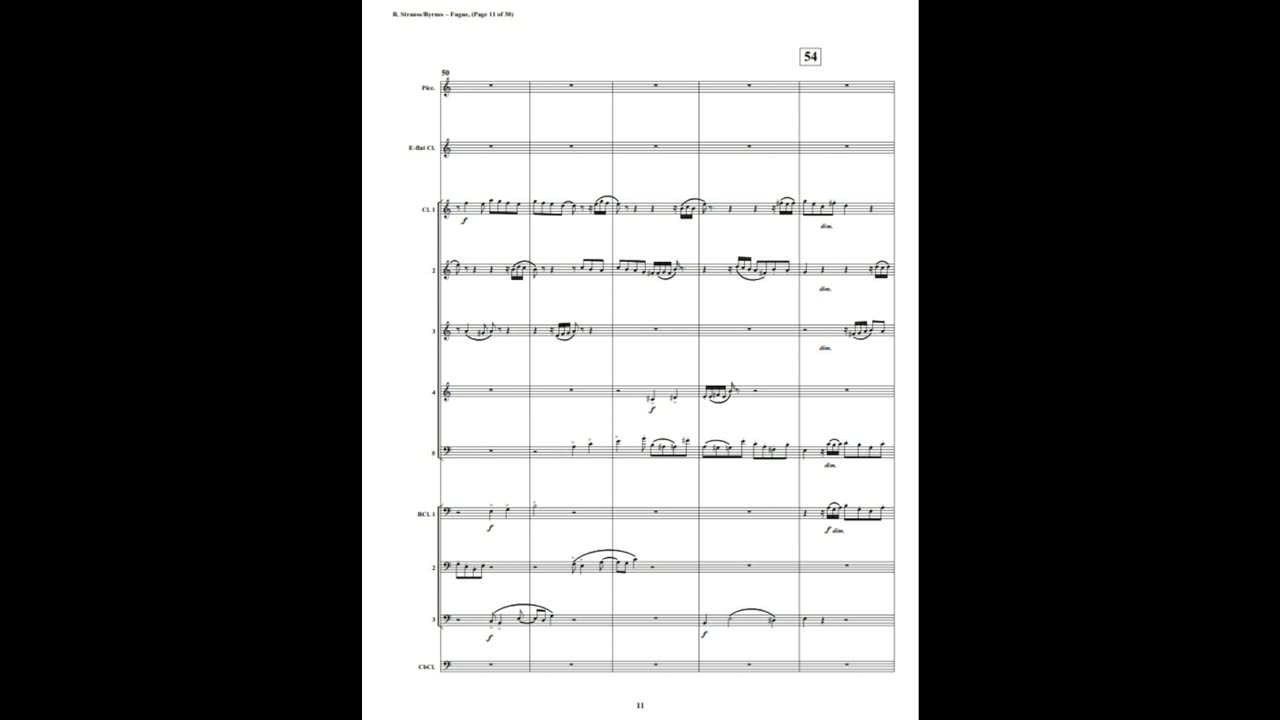 Richard Strauss – Fugue in A Minor (Clarinet Choir + Piccolo)