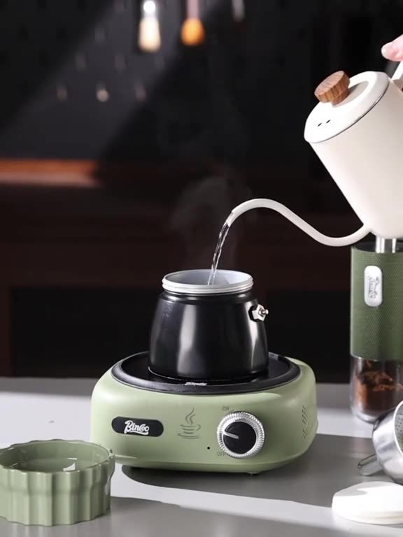 Bincoo Double valve Moka Pot Set Electric Stove Coffee Pot Household Italian Espresso Machine Mocha