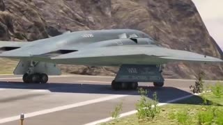 B2 Spirit Stealth bomber takes off in California.