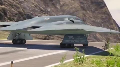 B2 Spirit Stealth bomber takes off in California.