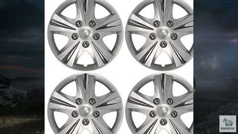 Custom Accessories 4-Pack 15" SGT-5 Wheel Covers, Replacement Hubcaps for Cars,