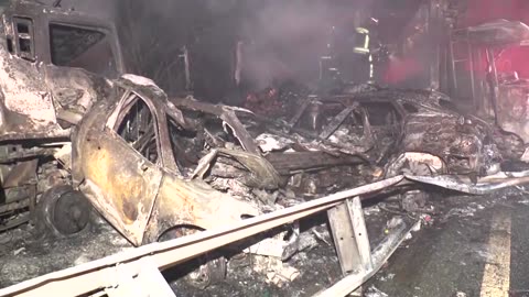 Massive highway pile-up in central Japan kills one, injures many