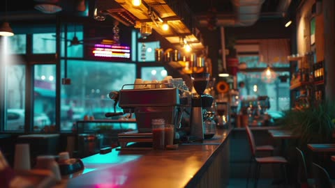1 hr Calming Sounds for Stress & Anxiety Relief | Coffee, Cozy Lofi Beat in a Bar