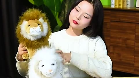 Wholesale customization lovable 18 inches soft stuffed simulation hair plush lion jungle animal doll