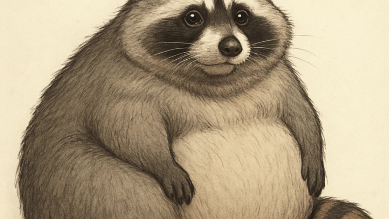A Cute Fat Raccoon