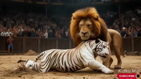 Massive Muscular Lion vs White Tiger | Epic Battle in the Arena