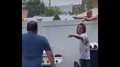 Neighbor sprays hose on family cookout because its a fire hazard