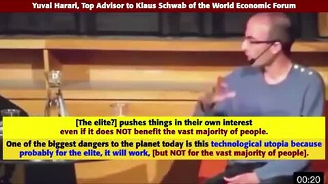 "Elite's Self-Preservation over Mass Survival: An Admission by Yuval Harari"