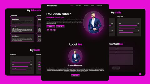 Responsive Portfolio Website Design Using HTML, CSS & JavaScript