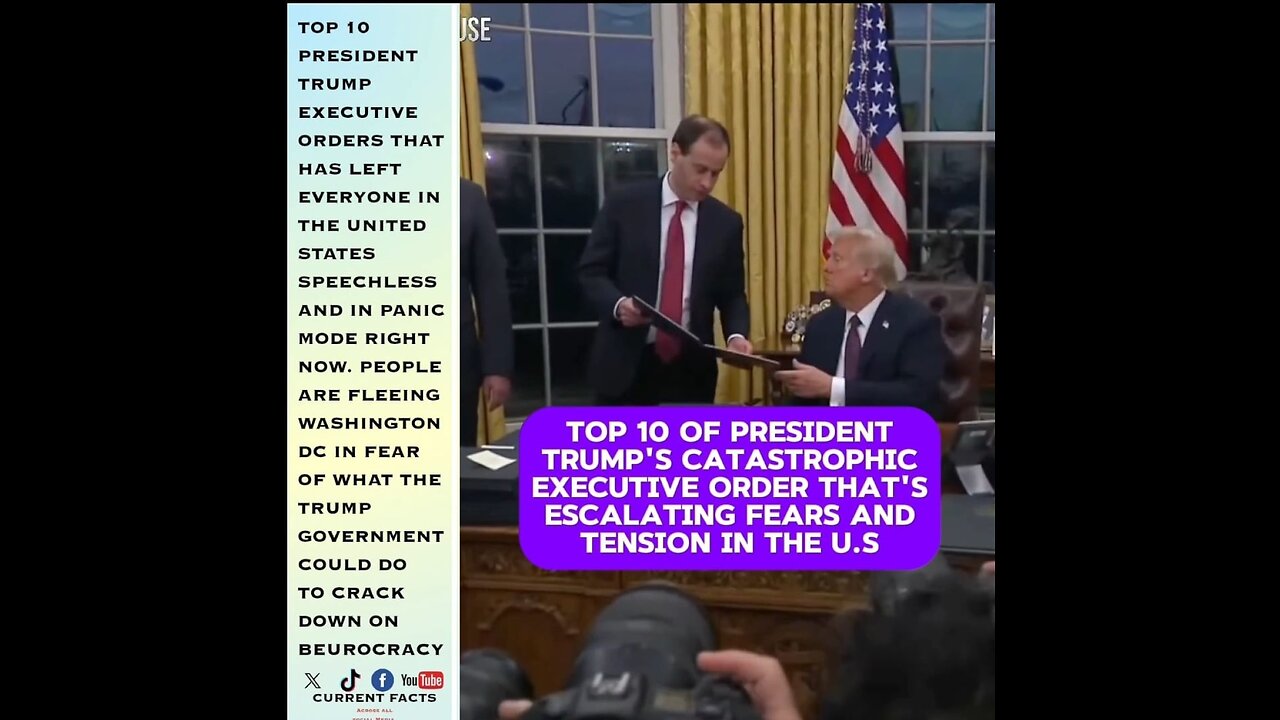 TOP 10 OF PRESIDENT TRUMP'S EXECUTIVE ORDER THAT'S ESCALATING FEARS AND TENSION IN THE U.S