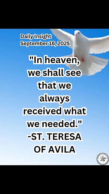 Daily Insight September 16, 2025 #faith #saint #Insight
