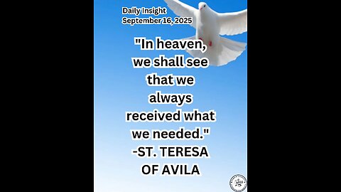 Daily Insight September 16, 2025 #faith #saint #Insight