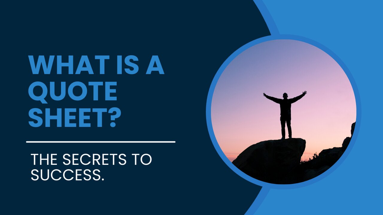 What Is A Quote Sheet?