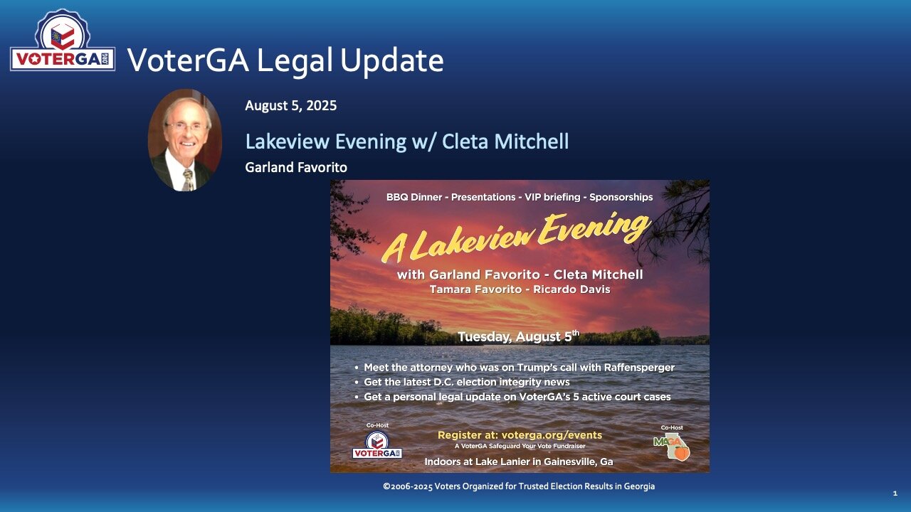 A Lakevew Evening with Garland Favorito and Cleta Mitchell August 5, 2025