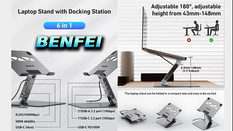 BENFEI 6in1 Laptop Stand/Docking Station - limited deals 44.99$ 10% off -