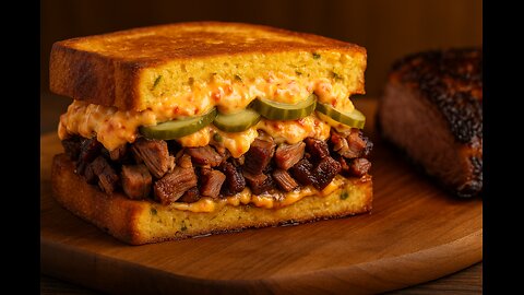 Texas–Carolina Brisket Pimento Grilled Cheese