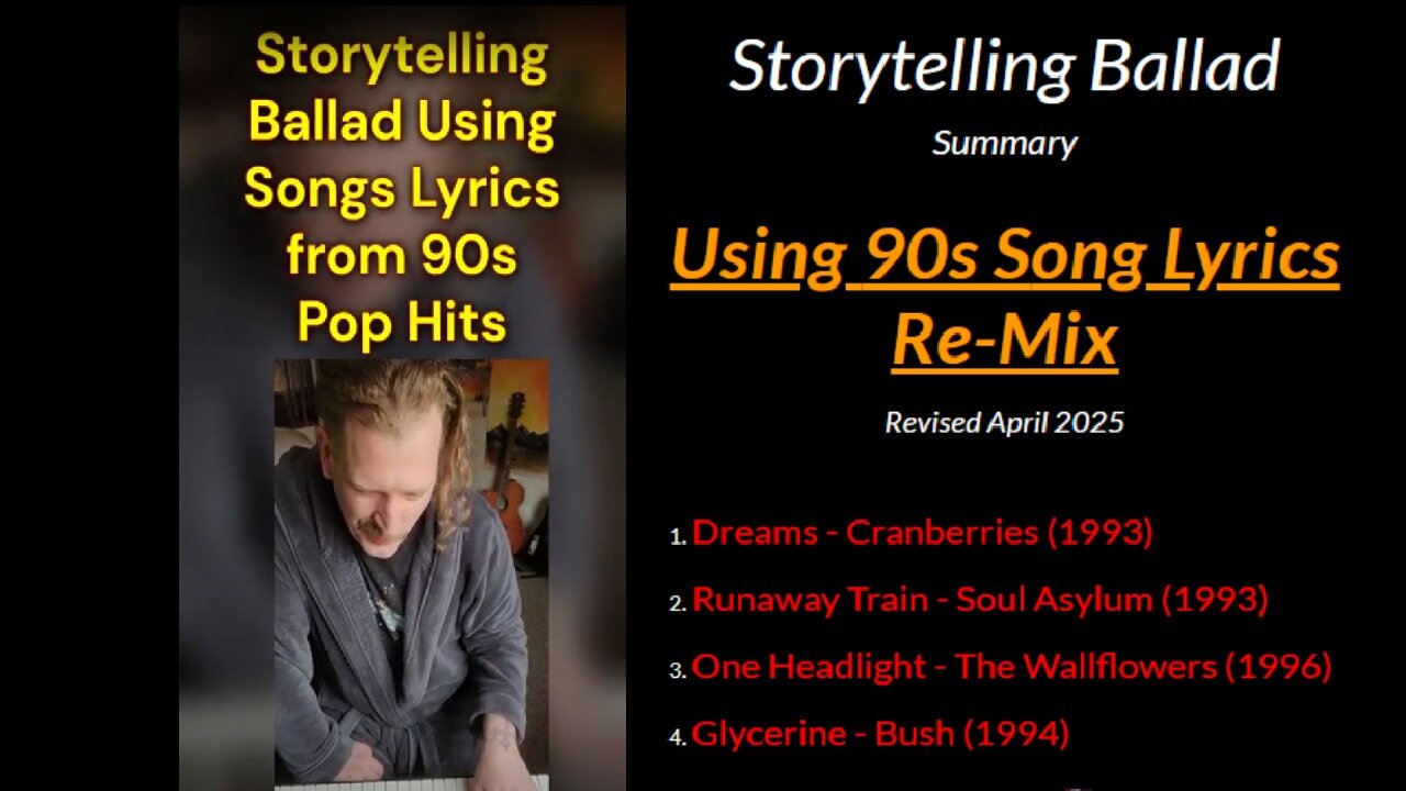 Storytelling Using Song Lyrics from 90s Pop Classic Hits
