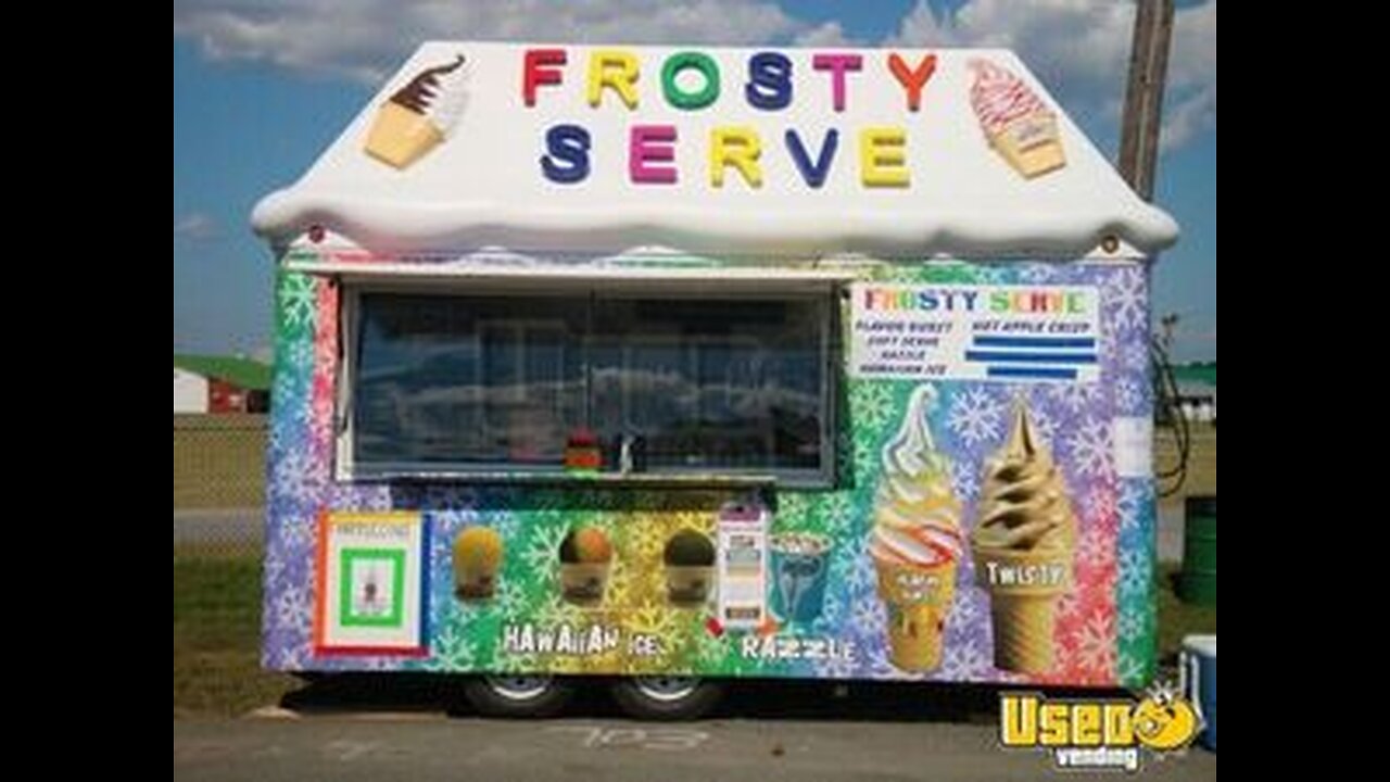 2010 Fibre Core 7' x 14' Soft Serve Ice Cream Shaved Ice & Lemonade Concession Trailer