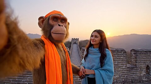 monkey vlogging with gf
