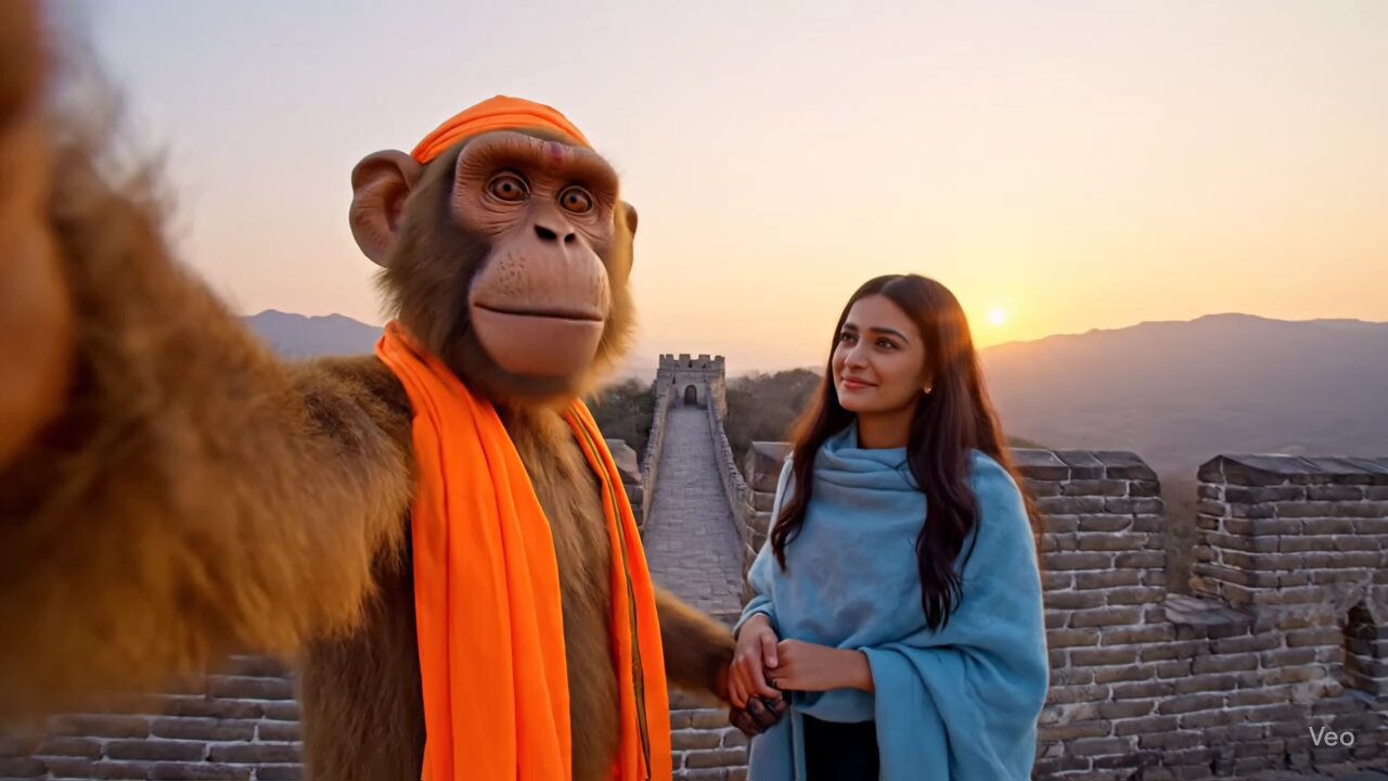 monkey vlogging with gf