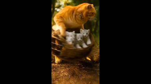 Ai animated orange cat funny cartoon