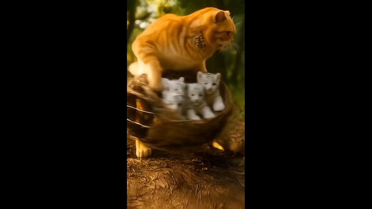 Ai animated orange cat funny cartoon