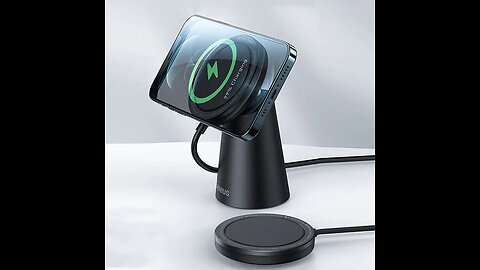 2-in-1 Portable MagSafe Phone Wireless Charger with Angle-adjustable Phone Holder