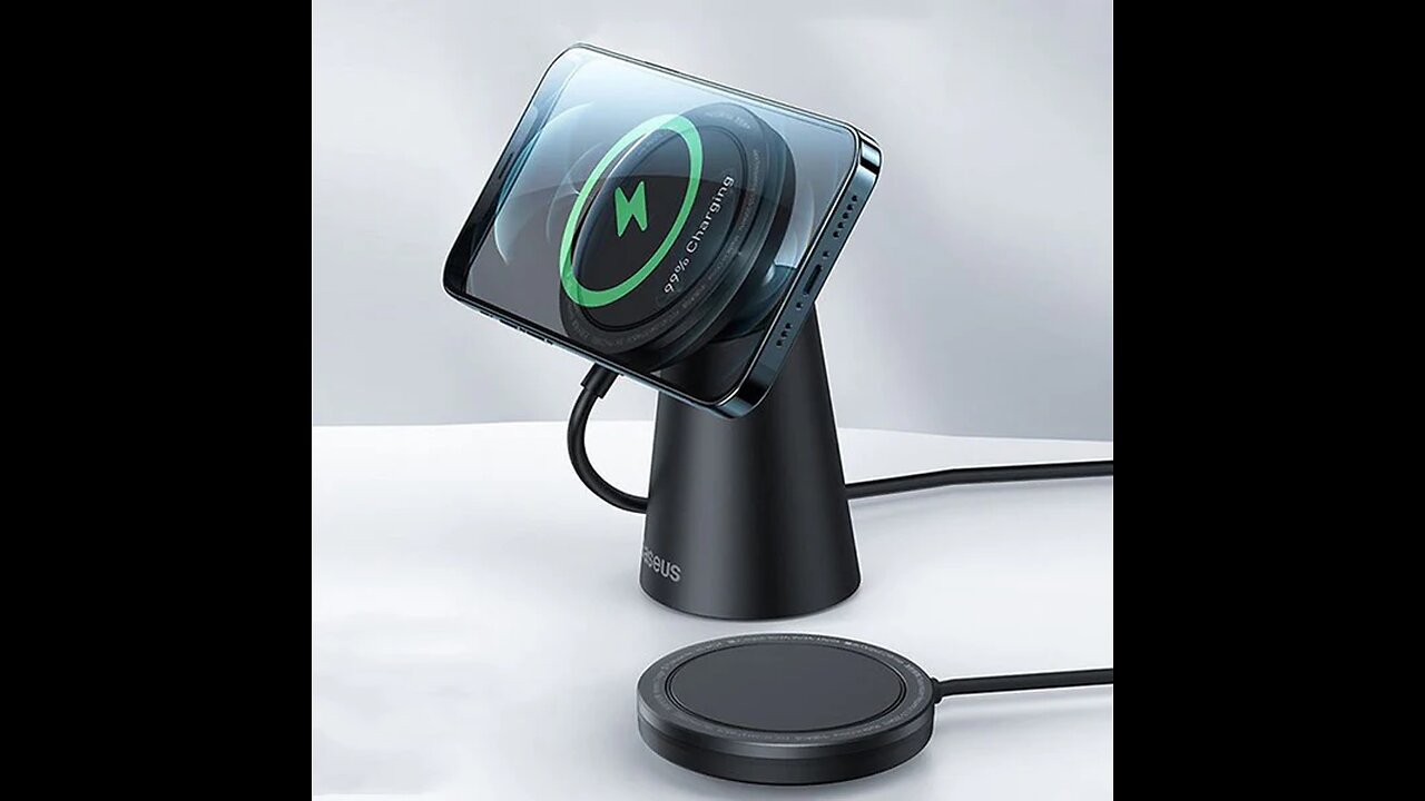 2-in-1 Portable MagSafe Phone Wireless Charger with Angle-adjustable Phone Holder