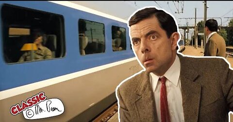Mr bean in train
