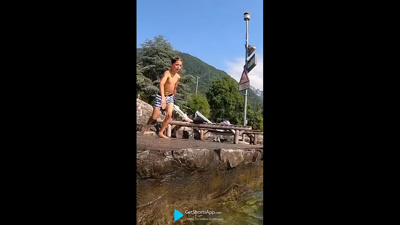 child swimming