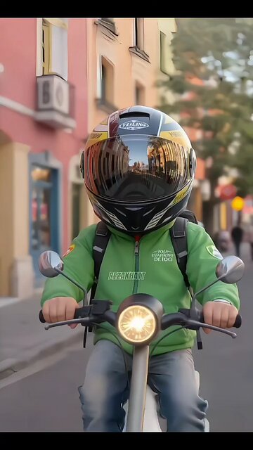 Ojol driver arrives with epic motorcycle style slowly