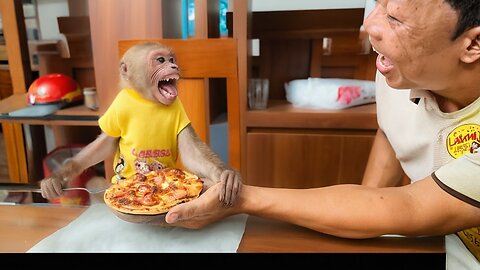Bibi is sad because car breaks down so Uncle Phong comforts him with delicious pizza!