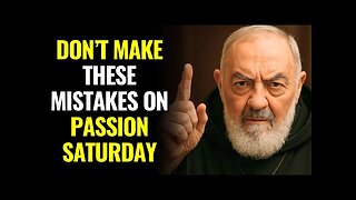 PASSION SATURDAY- WHAT YOU MUST AVOID IF YOU WANT THE RESURRECTION IN YOUR LIFE