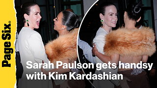 Handsy Sarah Paulson can't stop smacking Kim Kardashian's butt at 'All's Fair' screening