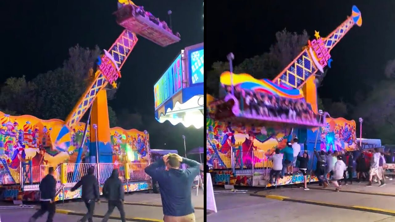 Carnival Ride Starts to Lose Control